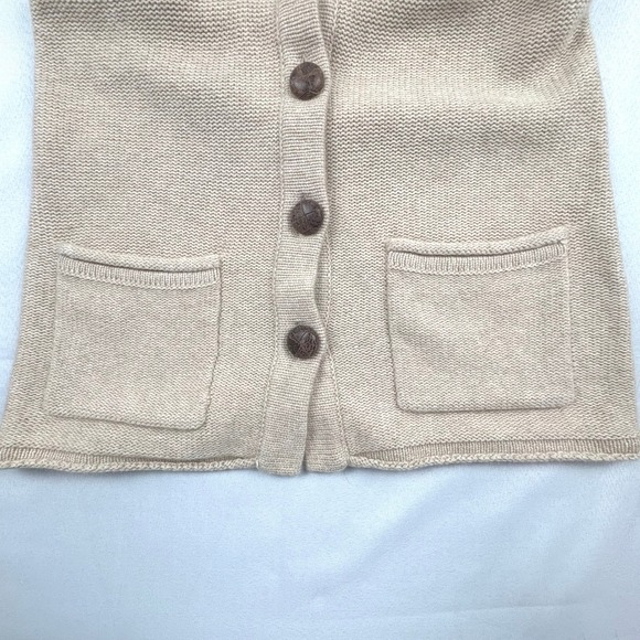 Banana Republic  Lambs' Wool/Cashmere Blend Women M.Tan Hooded Vest Layering - Picture 8 of 14